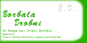 borbala drobni business card